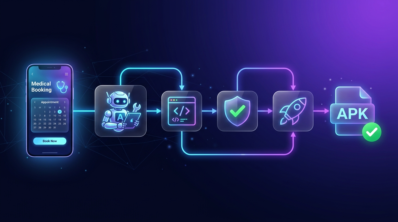 Android app delivery pipeline — from phone UI to released APK via AI agents