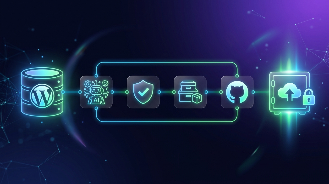 WordPress backup and recovery pipeline β from database to secure GitHub vault via AI agents